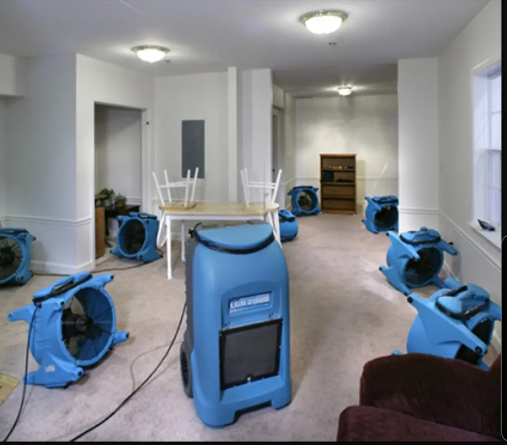 Air movers and dehumidifier setup for Water Extraction & Removal in DeFuniak Springs